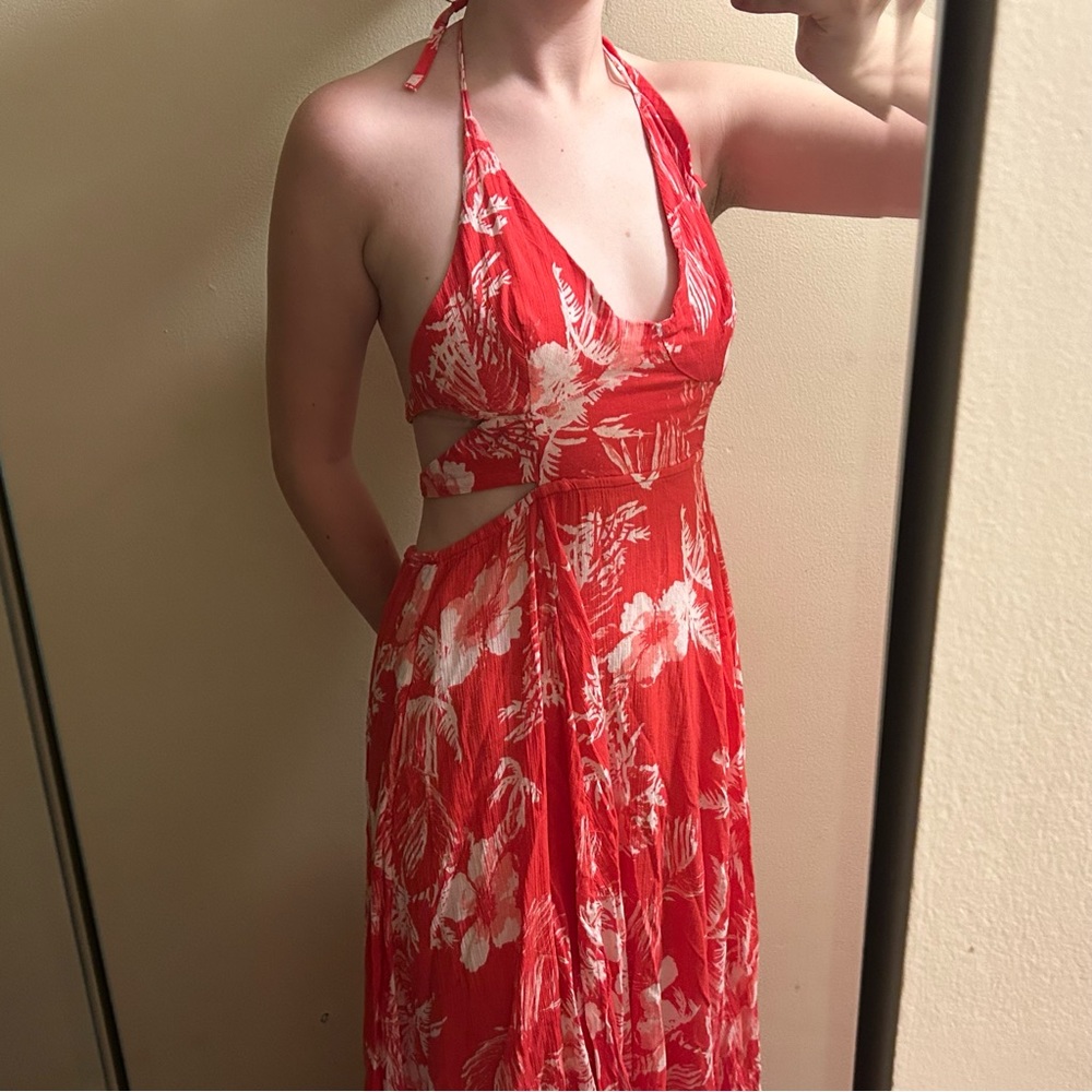 Free people raspberry lilies floral dress
